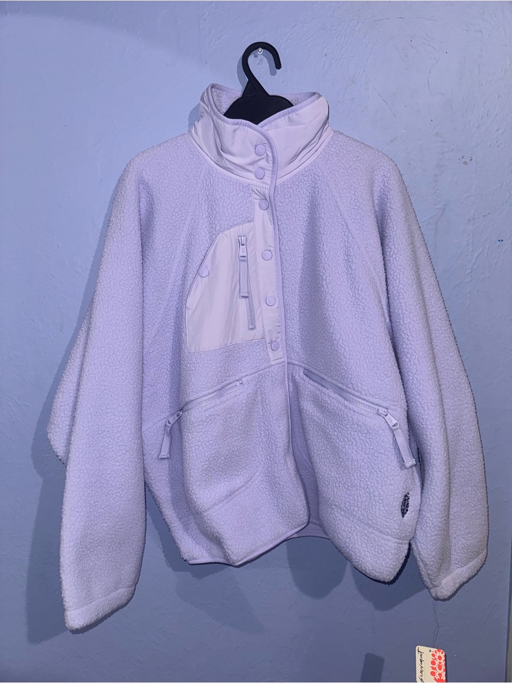 Free People Lavender Fleece Trench Coat